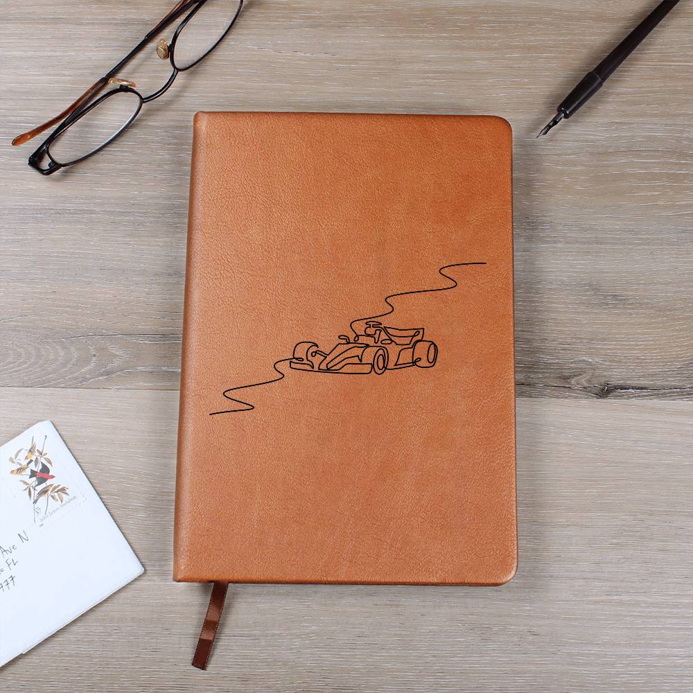Brown F1 merch journal engraved with monaco circuit