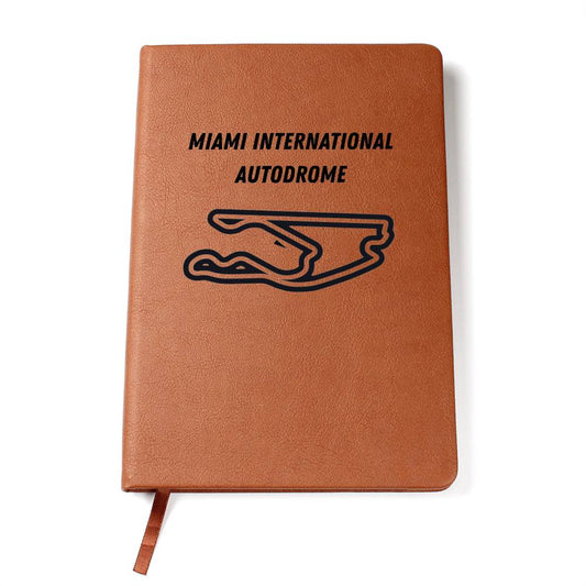 Formula 1 leather journal with engraved race circuit 
