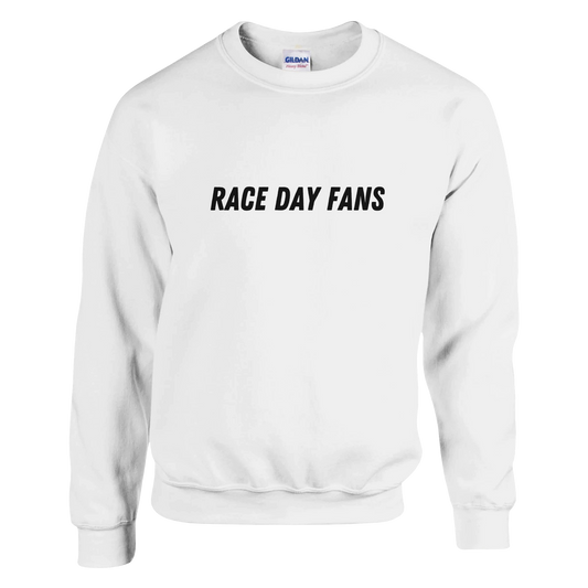 Long sleeved white F1 fan merch hoodie from Race Day Fans