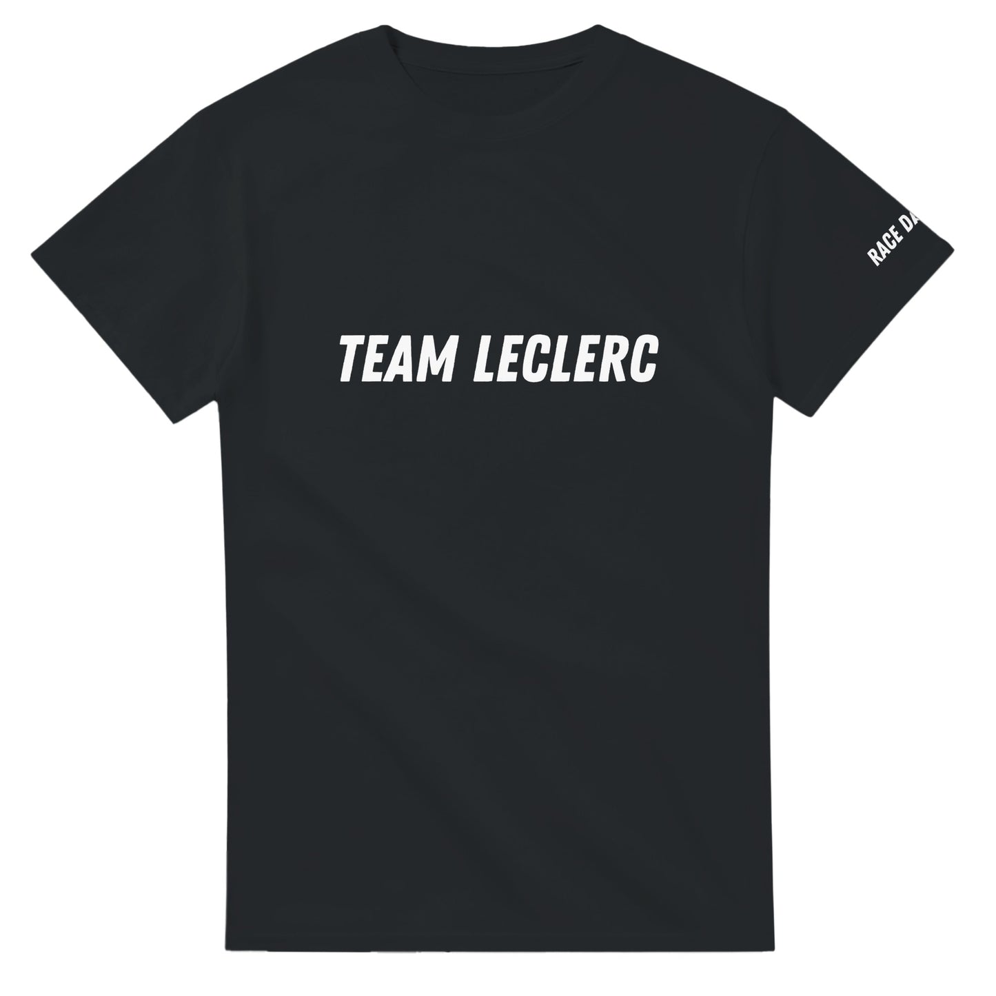 Team Leclerc merch F1 t-shirt in black by Race Day Fans
