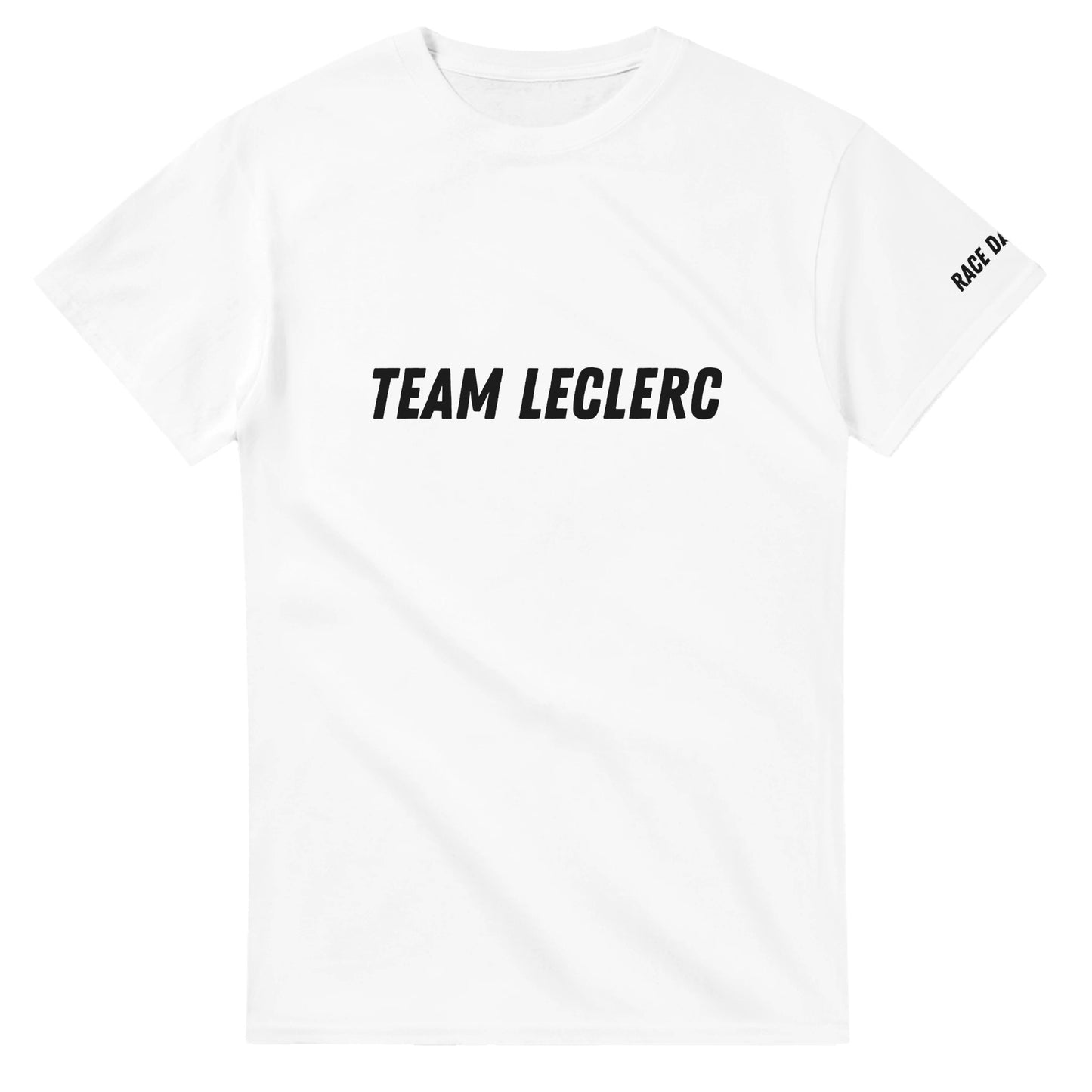 Team Leclerc merch F1 t-shirt in white by Race Day Fans