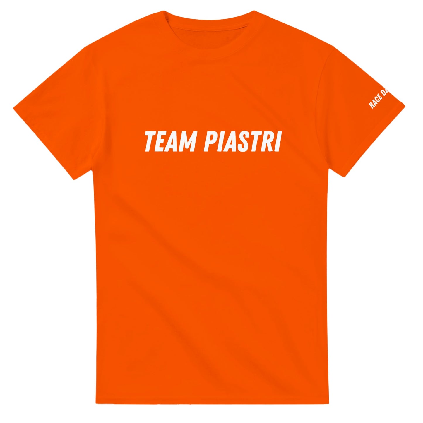 Team Piastri F1 Fan Merch Tshirt in orange by Race Day Fans