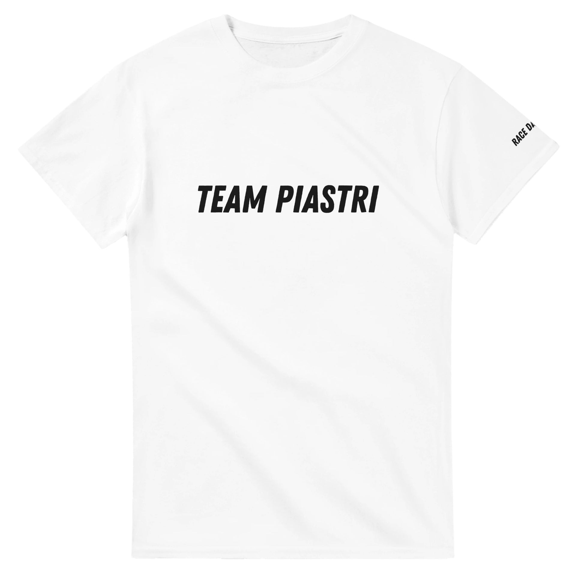 Team Piastri F1 Fan Merch Tshirt in white by Race Day Fans