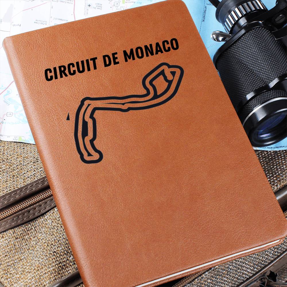 close up of formula 1 racing journal engraved with the monaco circuit