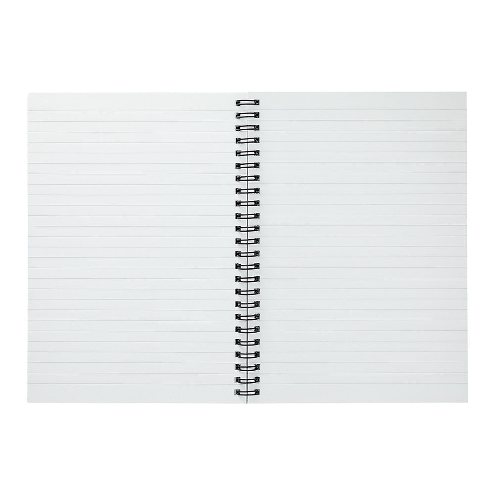 open lined spiral bound notebook